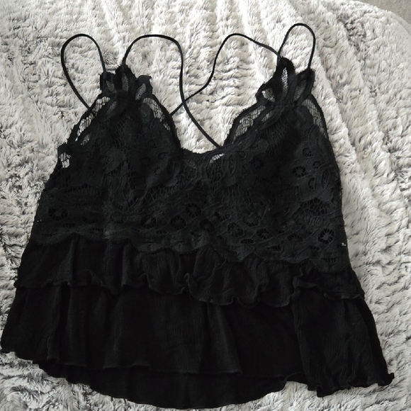 Miami for Francesca's Tops - Elegant Black Lace Camisole